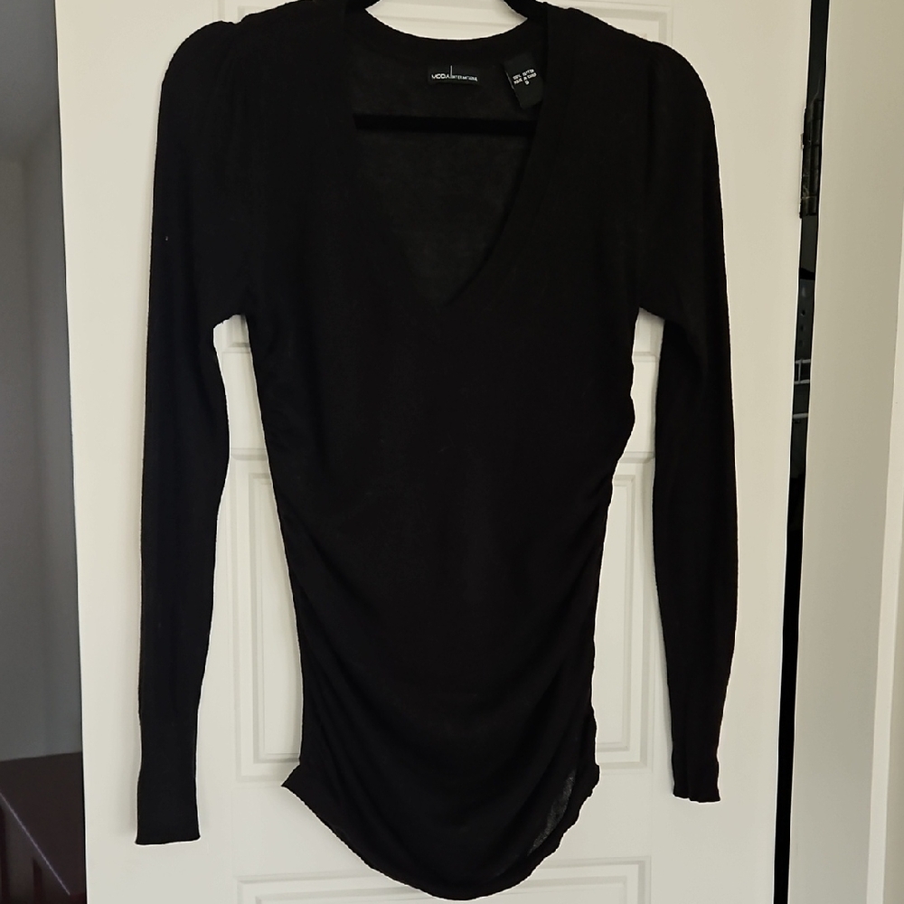Classic Black Long Sleeve V-Neck Sweater